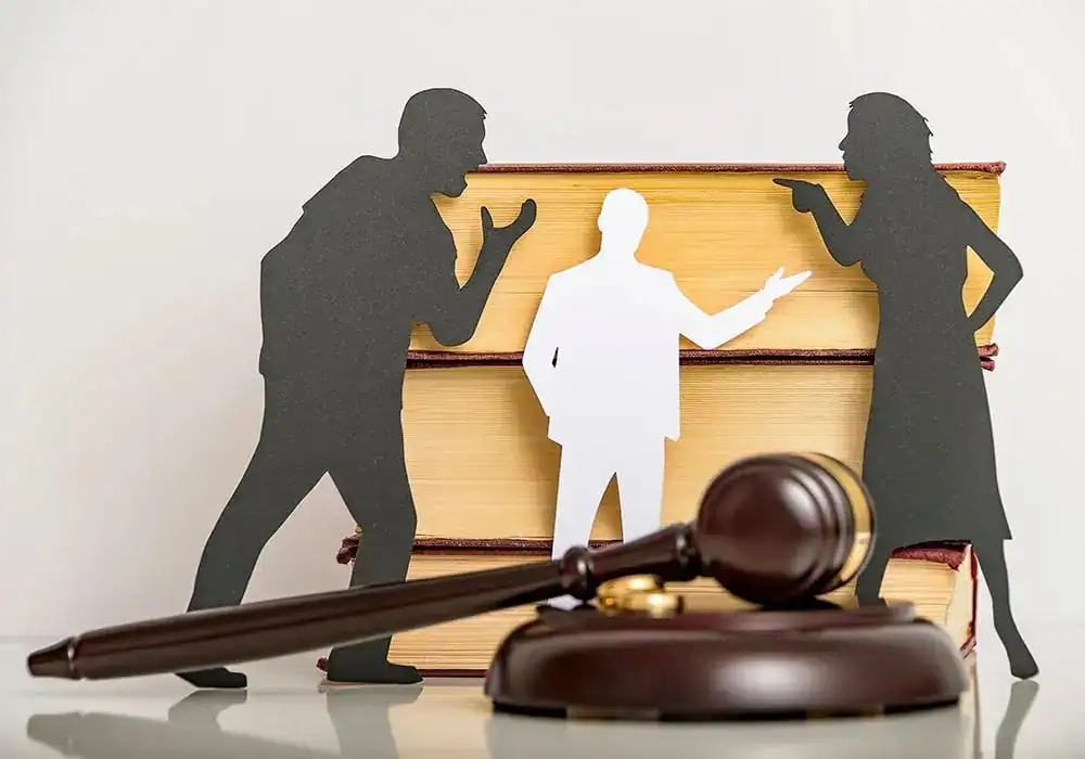 image of couple arguing through divorce Harrow